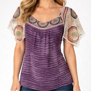 Language Purple Top. NWOT. Size S/P